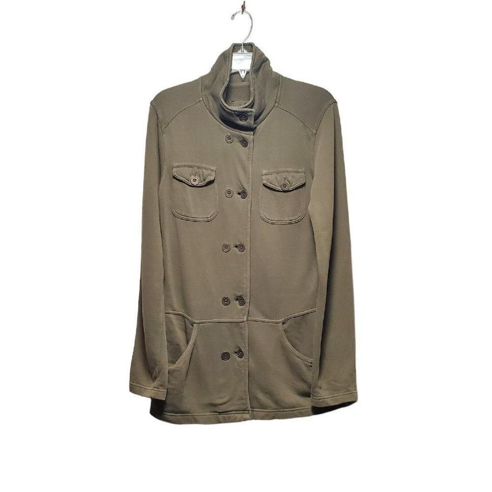 prAna Women's‎ Green Button Up Jacket/Shirt Size Medium SZ M 100% Cotton